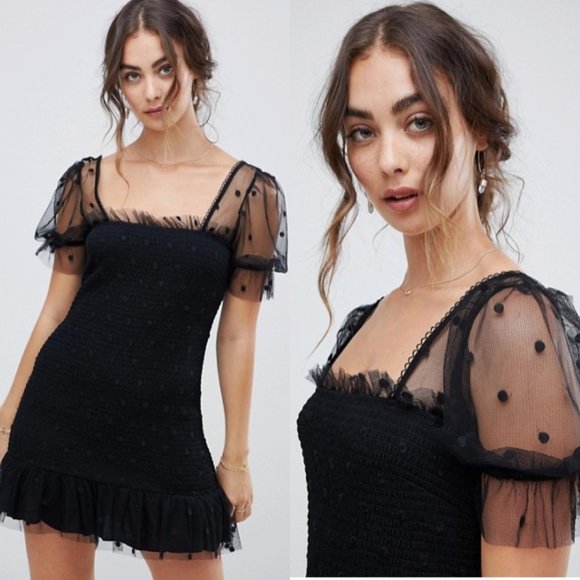 STEVIE MAY x ASOS New Sheer sleeves mini dress L